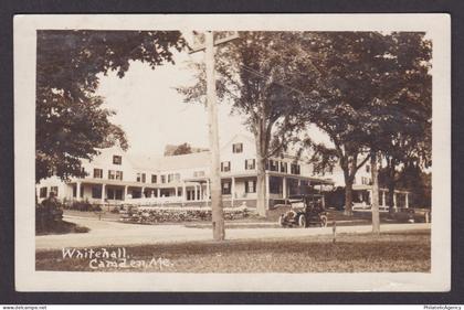Vintage postcard USA Camden ME Maine Whitehall Inn Hotel Antique Car RPPC