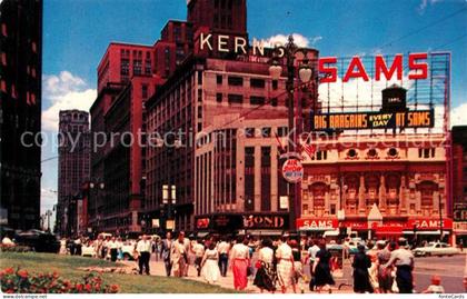 Detroit Michigan Woodward Avenue at Michigan Avenue