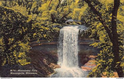 A848 US Minnehaha Falls Minneapolis Minnesota 1947 vintage postcard