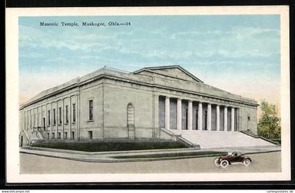 AK Muskogee, OK, Masonic Temple, Freimaurer