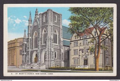 Vintage postcard USA New Haven CT Connecticut St Marys Church Architecture