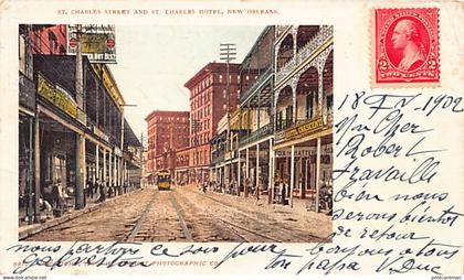 Usa - NEW ORLEANS (LA) St. Charles Street and St. Charles Hotel - PRIVATE MAILING CARD - Publ. Detroit Photographic Co.