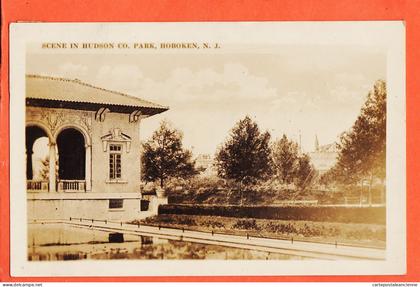 22704 ️  Rare  HOBOKEN NJ-New Jersey USA ◉ Scene in HUDSON Co. Park (•◡•) 1929 LEGER à LARUE rue Tourneville Le Havre