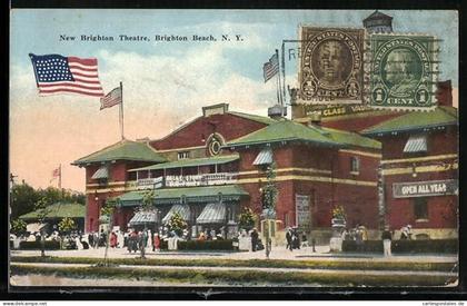 AK Brighton Beach, NY, New Brighton Theatre