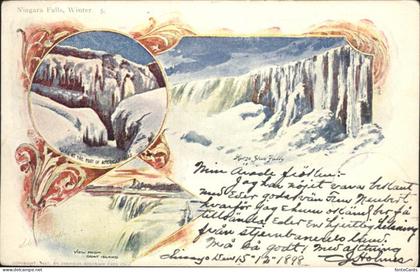 Niagara Falls New York Niagara Falls in winter American Falls Kuenstlerkarte