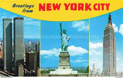 Twin Towers New York USA World Trade Center Statue of Liberty