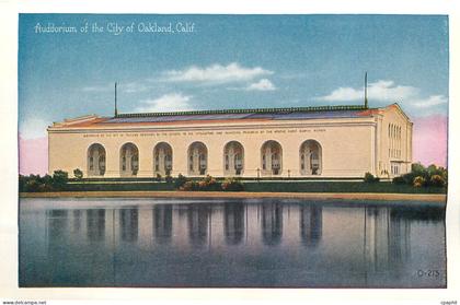 CPM Auditorium of the City of Oakland Calif Skyline from across Lake Merritt