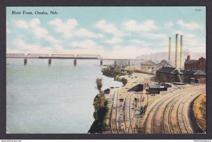 Postcard, United States, Omaha NE, River Front,