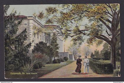 Postcard, United States, Portsmouth VA, Naval Hospital.