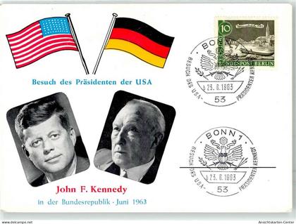 52084149 - John F. Kennedy Besuch in Deutschland 23 und 26 Juni Sonderstempel