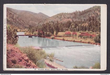 Postcard, United States, Reno NV, Truckee River, Above Reno