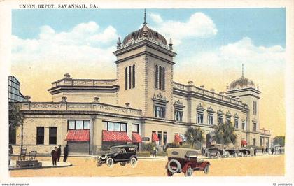 US Georgia Savannah Union Depot vintage postcard B961
