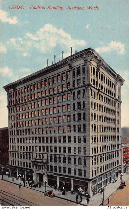 B669 US Paulson Building Spokane Washington vintage postcard