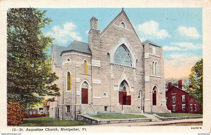 A849 US 1948 Vermont Montpelier St Augustine Church vintage postcard