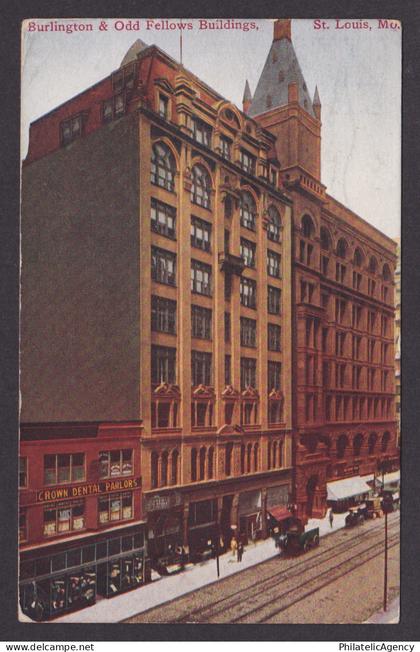 Vintage postcard USA St Louis MO Missouri Burlington Odd Fellows Building 1910