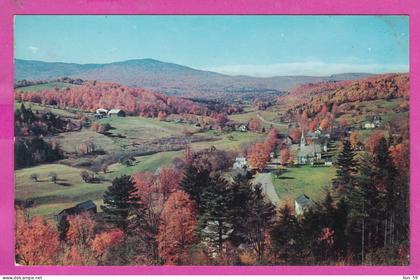 326241 / United States > VT - Vermont > village of West Dover , Mount Snow ski resort ,white church with a tall steeple,
