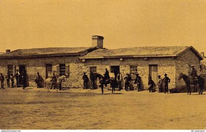 B672 US Fort Laramie Wyoming Post Trader's Store as in 1877 Wild West postcard