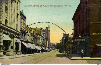 PC US, WV, PARKERSBURG, MARKET STREET 1912, VINTAGE POSTCARD (b8207)