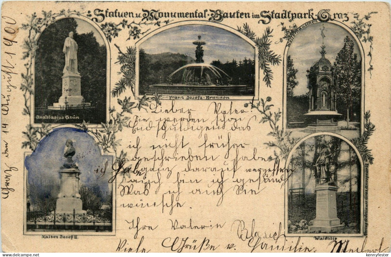 Statuen und Monumental Bauten im Stadtpark Graz