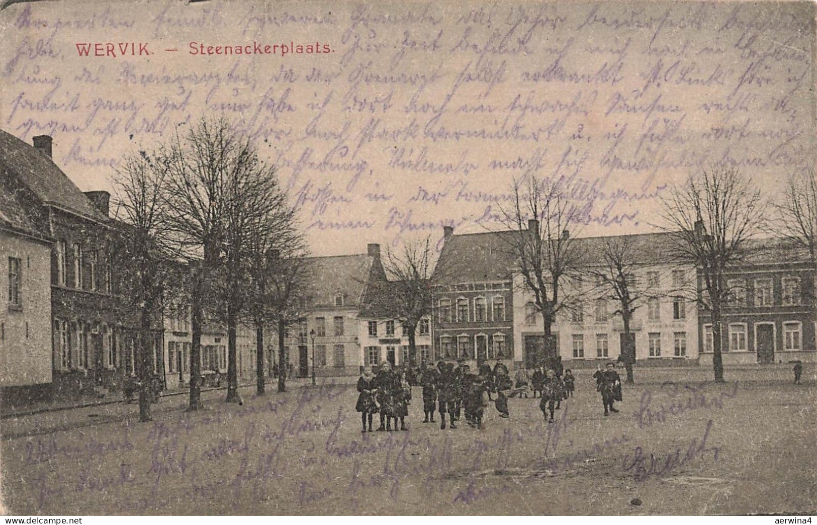 Steenackerplaats in Wervik Flandern Belgien Postkarte AK 1916