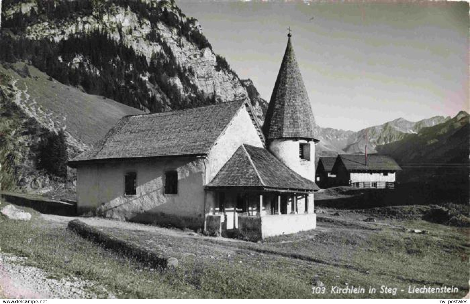 Steg Saminatal Liechtenstein Kirchlein