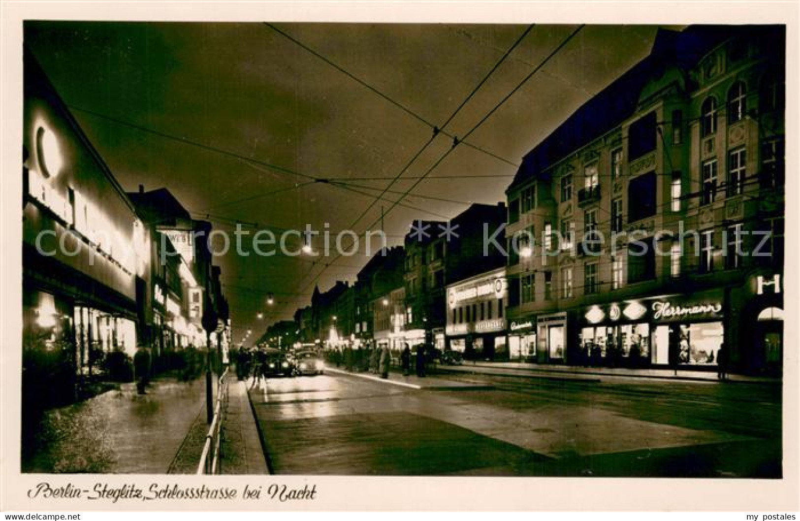 Steglitz Schlossstrasse bei Nacht