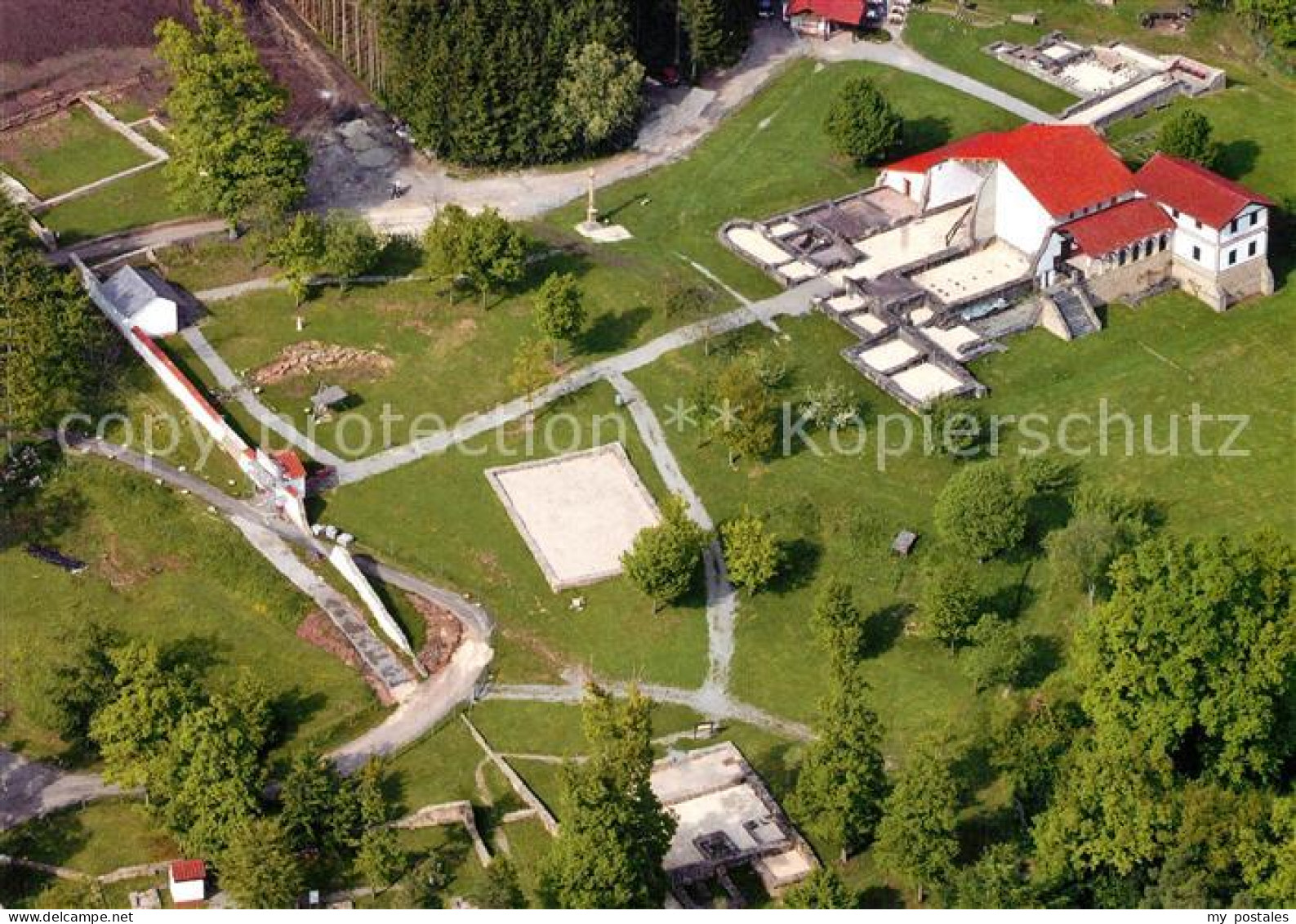 Stein Hechingen Roemisches Freilichtmuseum Fliegeraufnahme