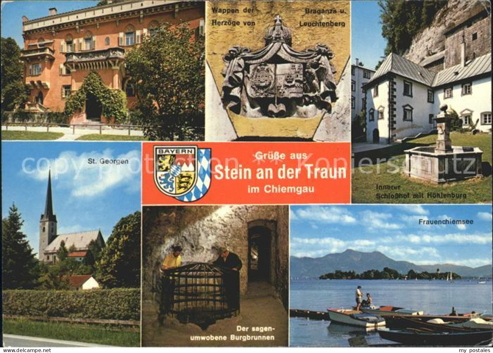 Stein Traun St Georgen Kirche Wappen Burgbrunnen Frauenchiemsee Schlosshof Hoehl