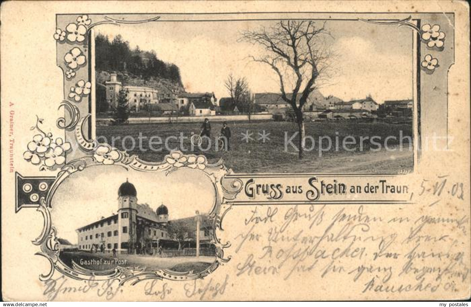 Stein Traun Teilansicht Gasthof zur Post