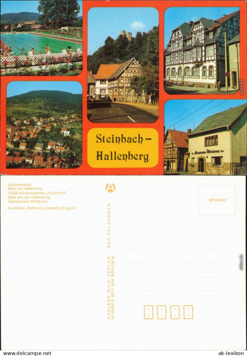 Steinbach-Hallenberg Schwimmbad,  Hallenburg,  Steinbacher Wirtshaus 1987