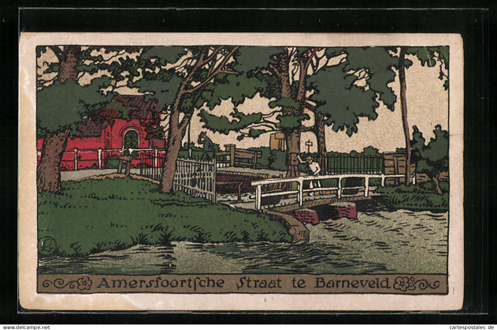 Steindruck-AK Barneveld, Amersfoortsche Straat