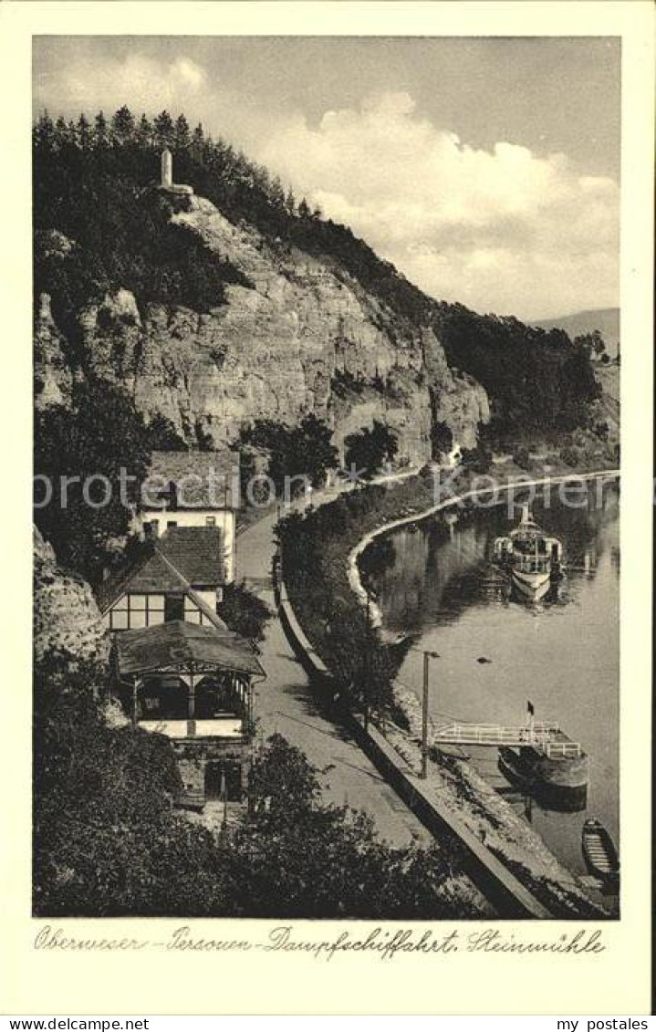 Steinmuehle Pegestorf Oberweser- Personen- Dampfschifffahrt