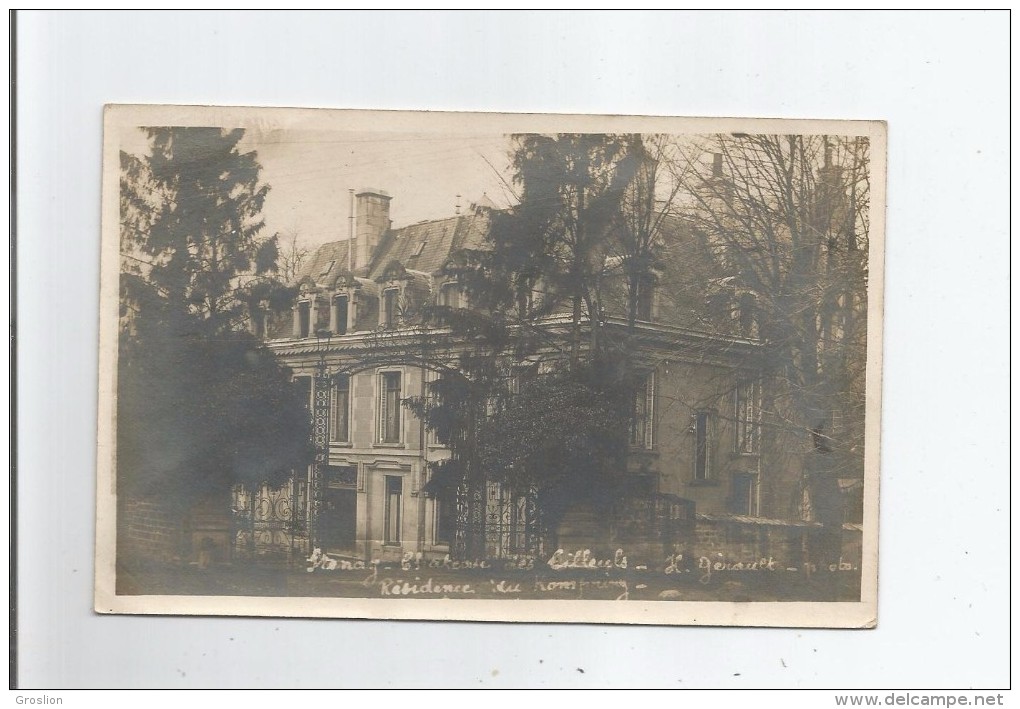 STENAY (MEUSE) CARTE PHOTO DU CHATEAU DES TILLEULS RESIDENCE DU KOMPRINZ 1919 (PHOTO H GERAULT STENAY)