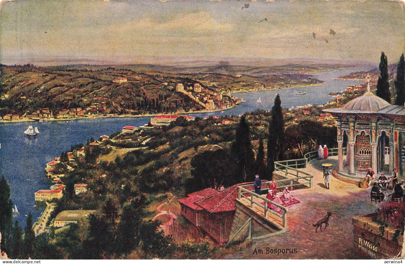 Stenia Bosporus Konstantinopel Türkei Deutsche Schiffspost Nr. 29 AK 1917