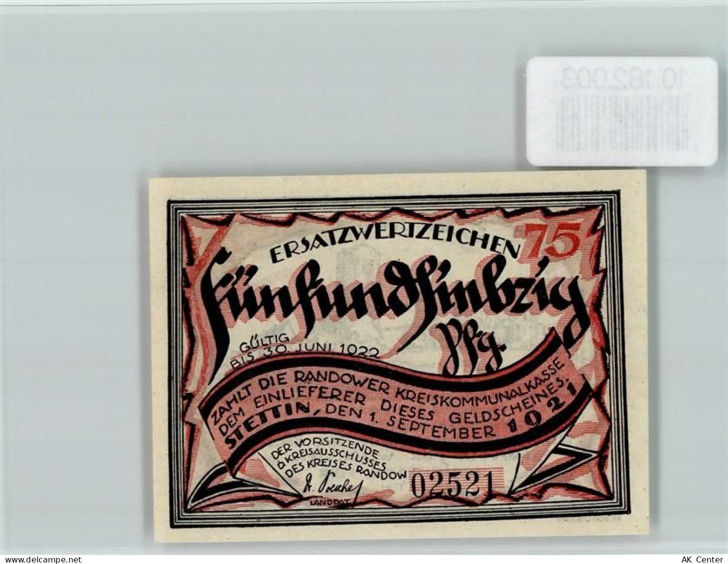 Stettin Szczecin - Notgeld Randow-Lied Löcknitz - 10182003