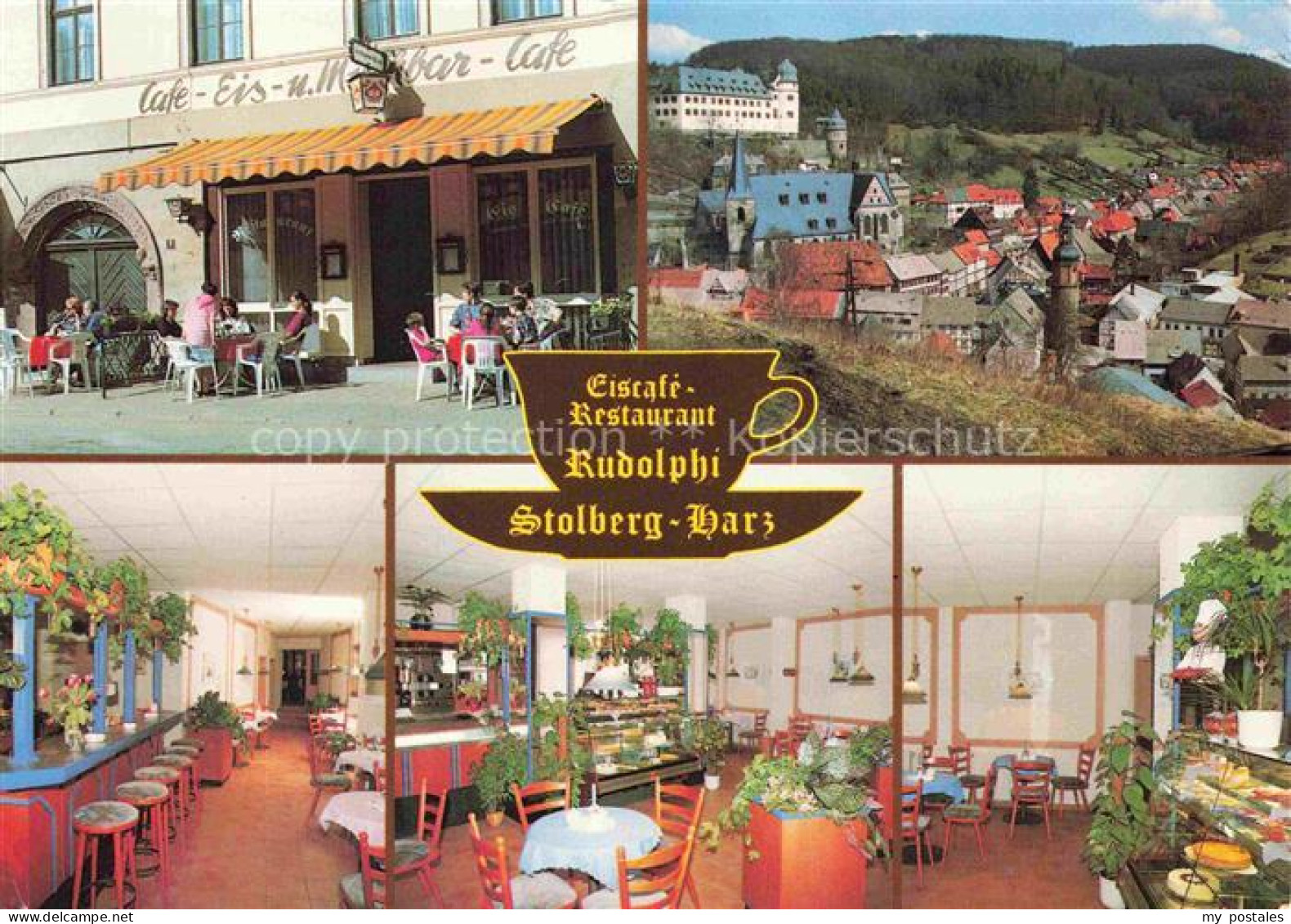 Stolberg Harz Eiscafé-Restaurant-Rudolphi Café-Terrasse Schloss-Stolberg Stadtan