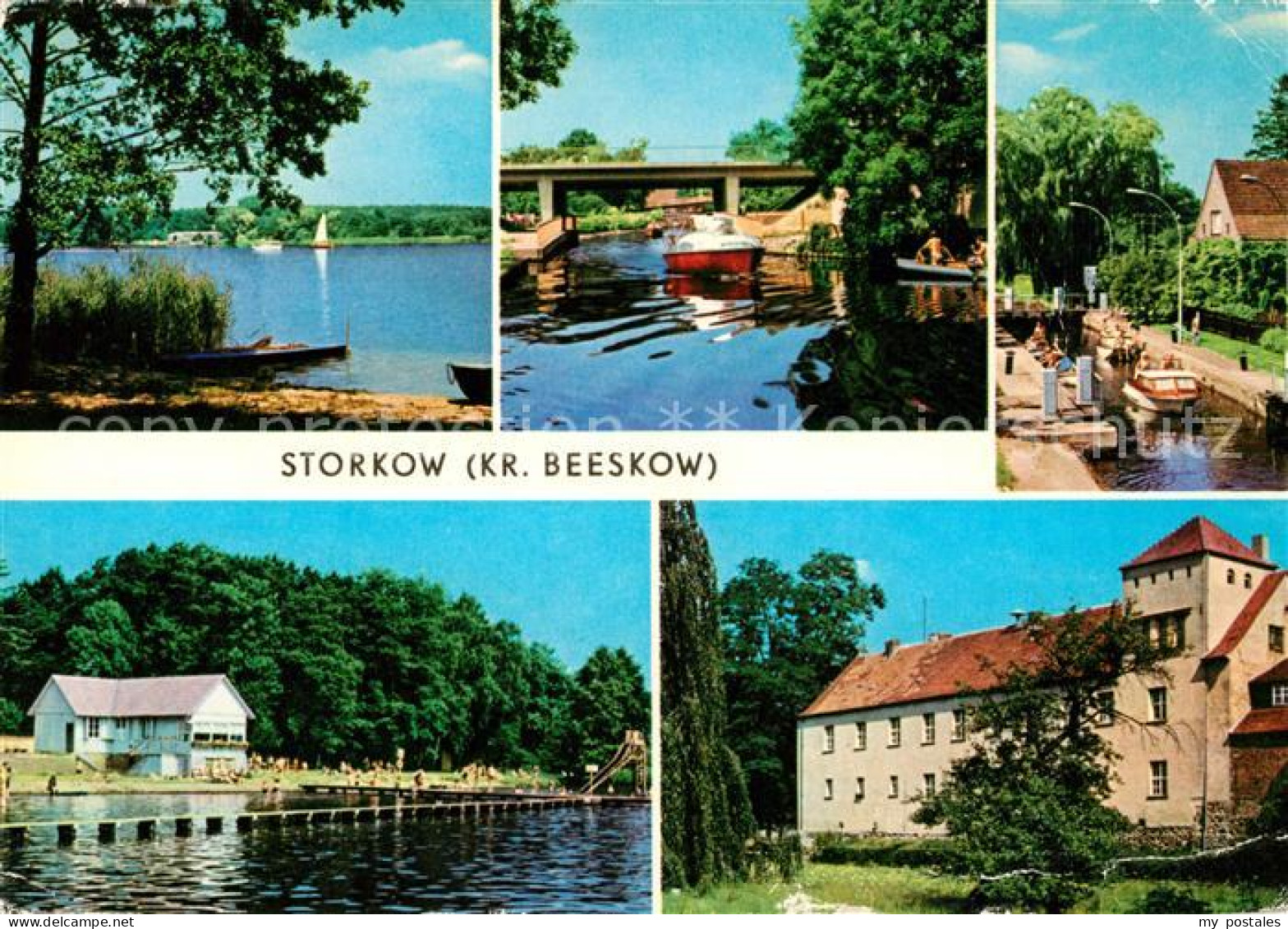 Storkow Mark Storkower See Kanal Schleuse Strandbad Burg
