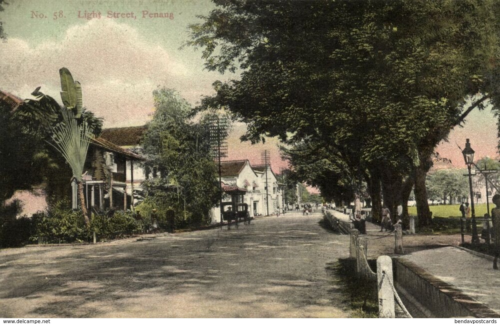 straits settlements, Malay Malaysia, PENANG, Light Street (1910s) Postcard