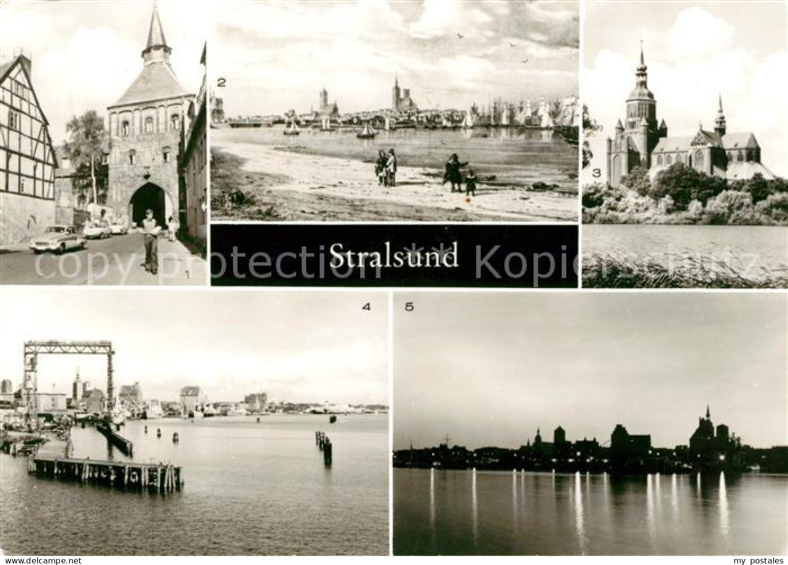 Stralsund Mecklenburg Vorpommern Kuetertor Stralsund Marienkirche Ruegendammbrue