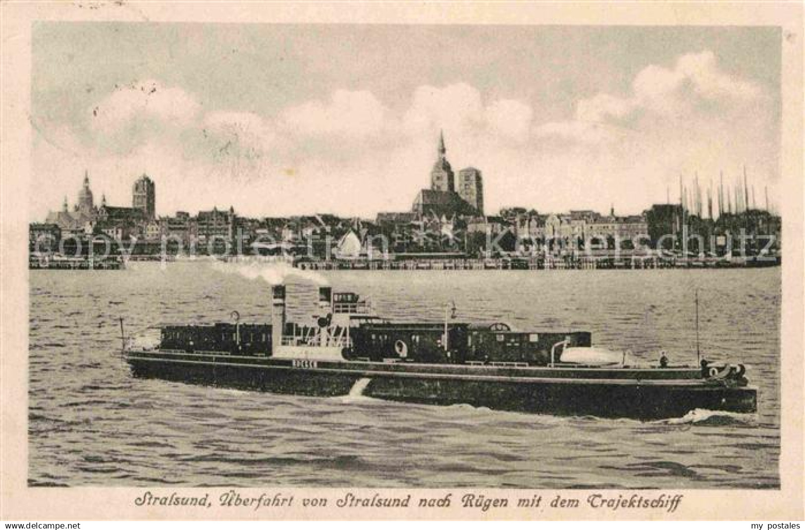 Stralsund Mecklenburg Vorpommern ueberfahrt Stralsund Ruegen Trajektschiff