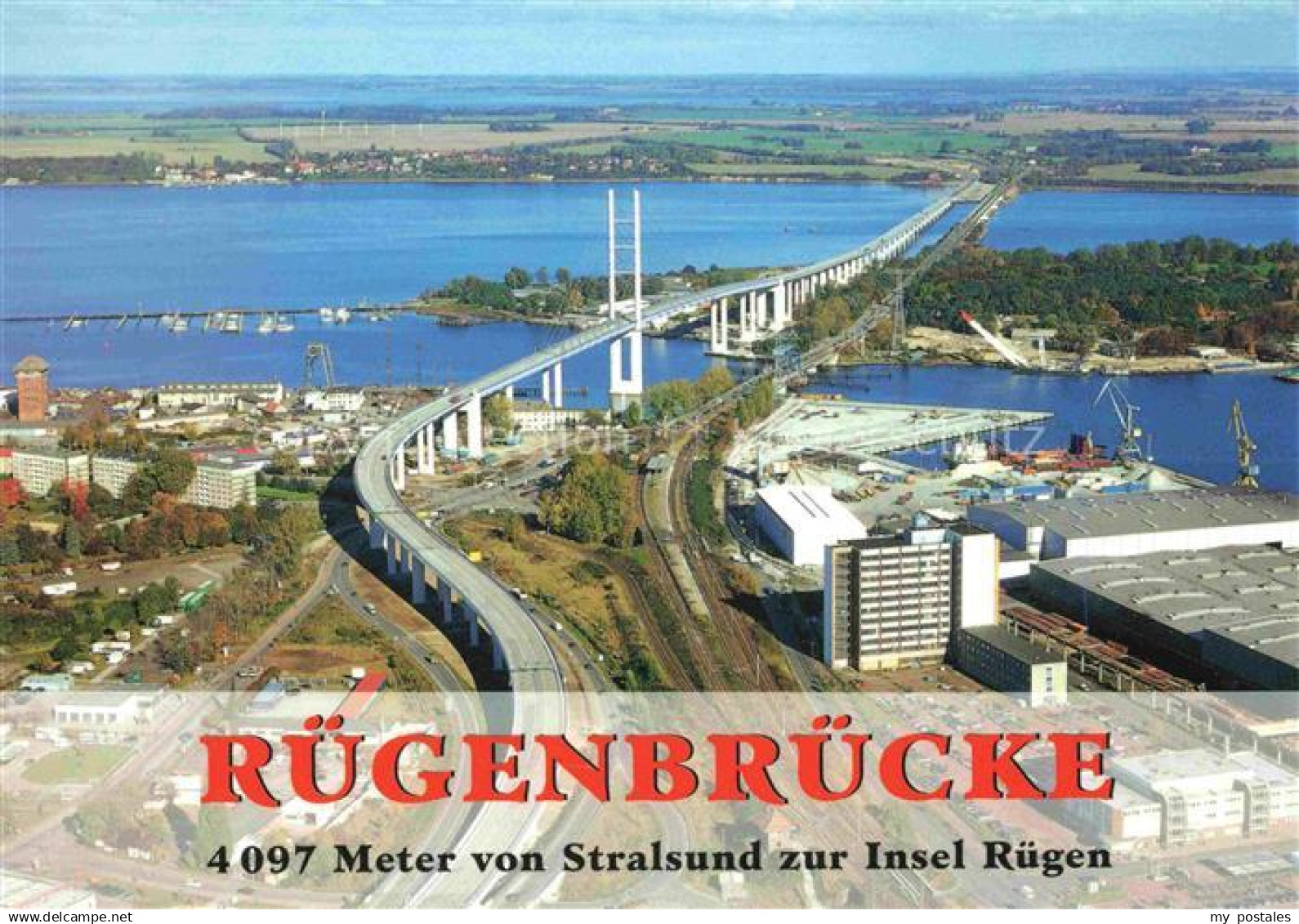 STRALSUND Panorama Ruegenbruecke von Stralsund zur Insel Ruegen