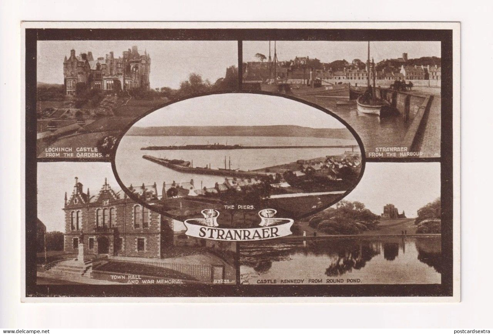 Stranraer - 1920's or 30's Wigtownshire, Scotland multiview postcard