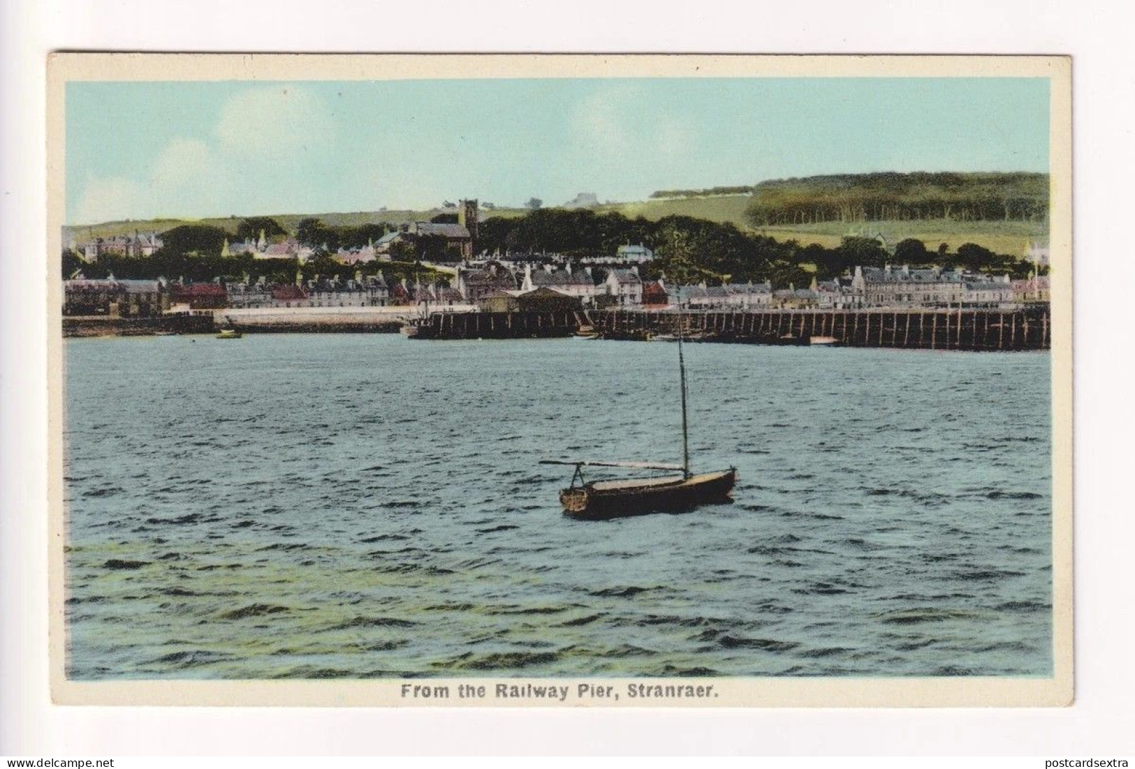 Stranraer from the Railway Pier - old Wigtownshire postcard