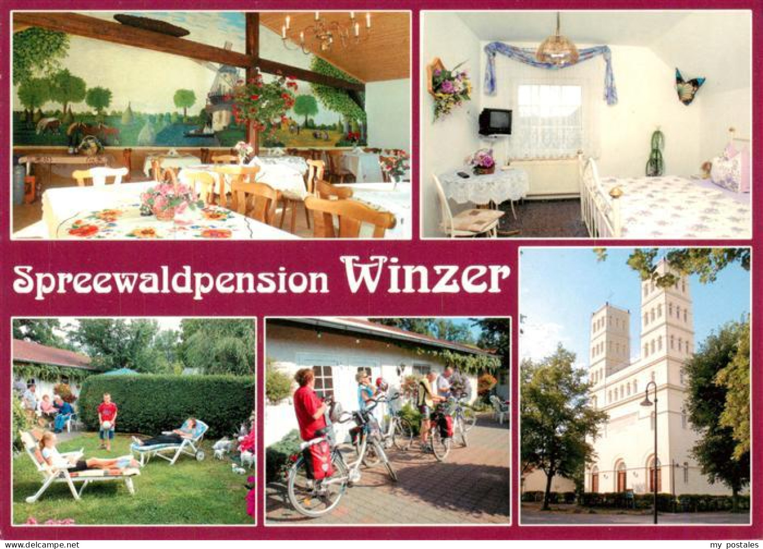 Straupitz Spreewaldpension Winzer Gastraum Zimmer Liegewiese Kirche