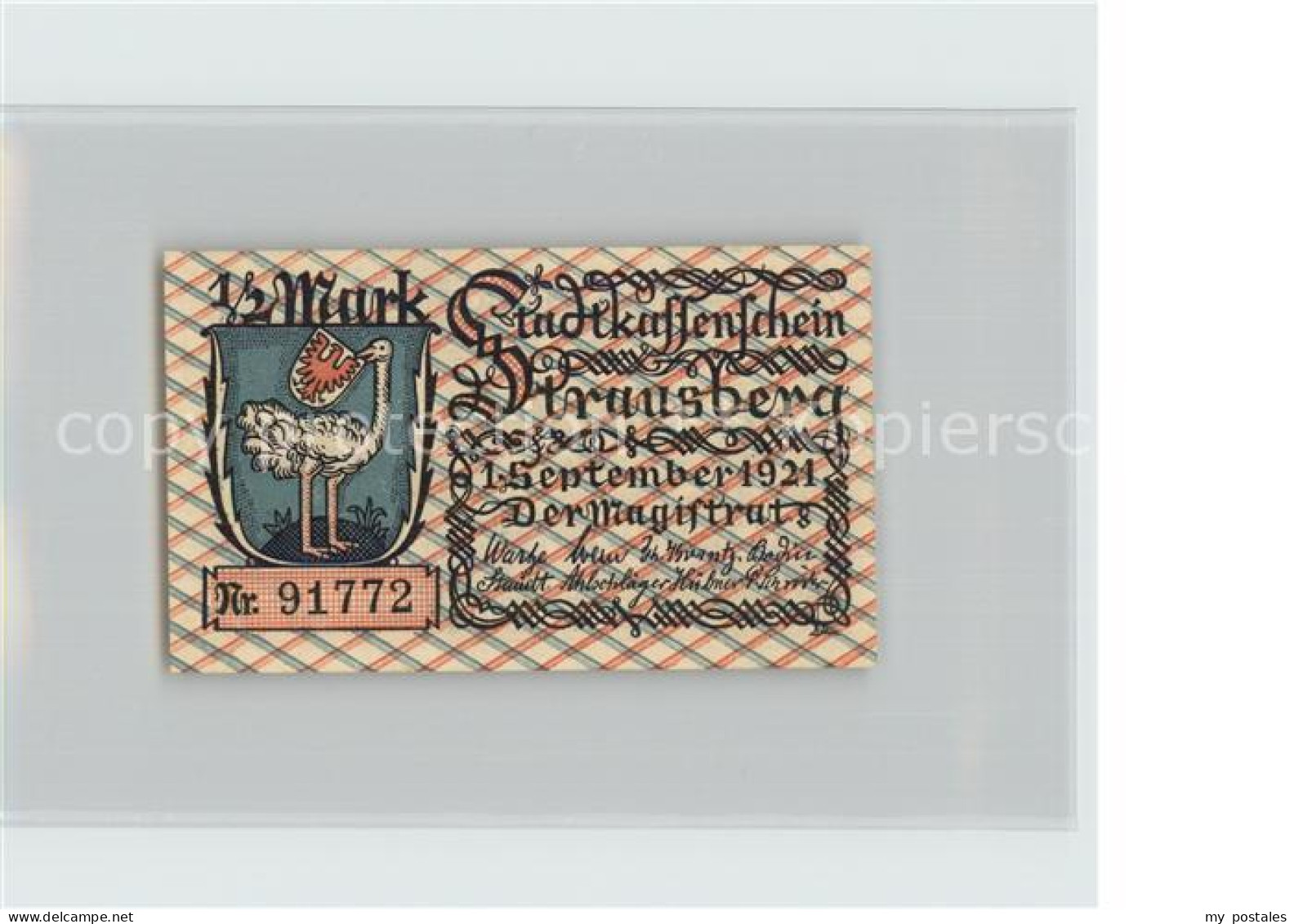 Strausberg Brandenburg Stadtkassenschein