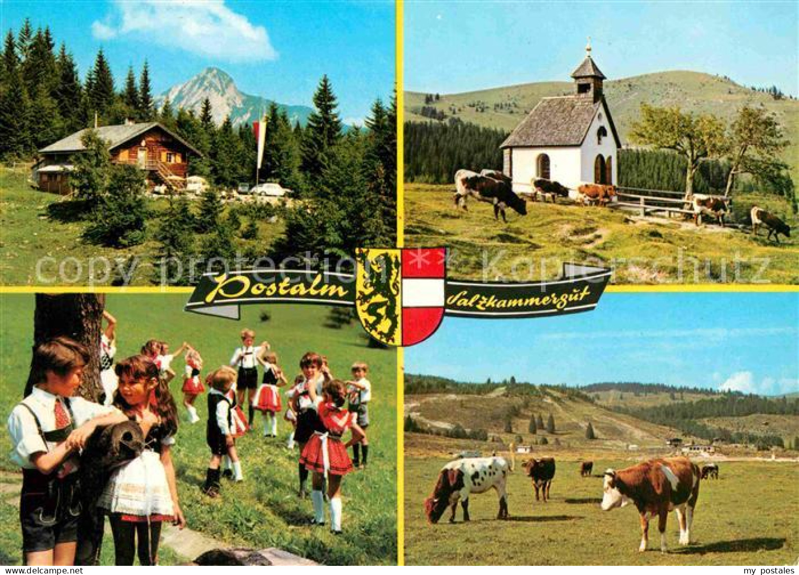 Strobl Postalm Kapelle Trachtenkinder Viehweide