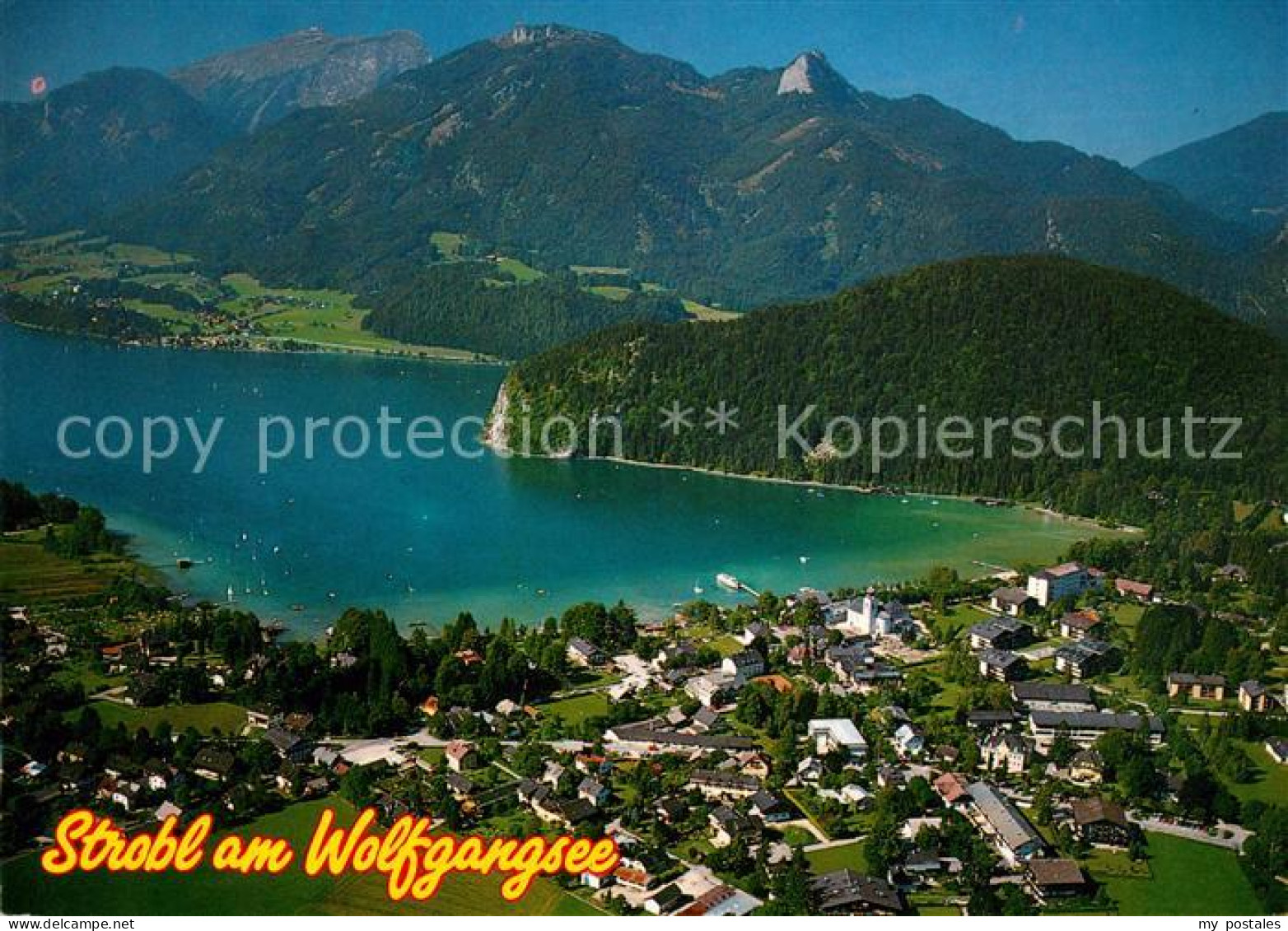 Strobl Wolfgangsee Fliegeraufnahme Schafberg