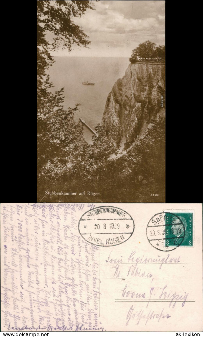 Stubbenkammer-Sassnitz Saßnitz Stubbenkammer - Steg, Dampfer 1929