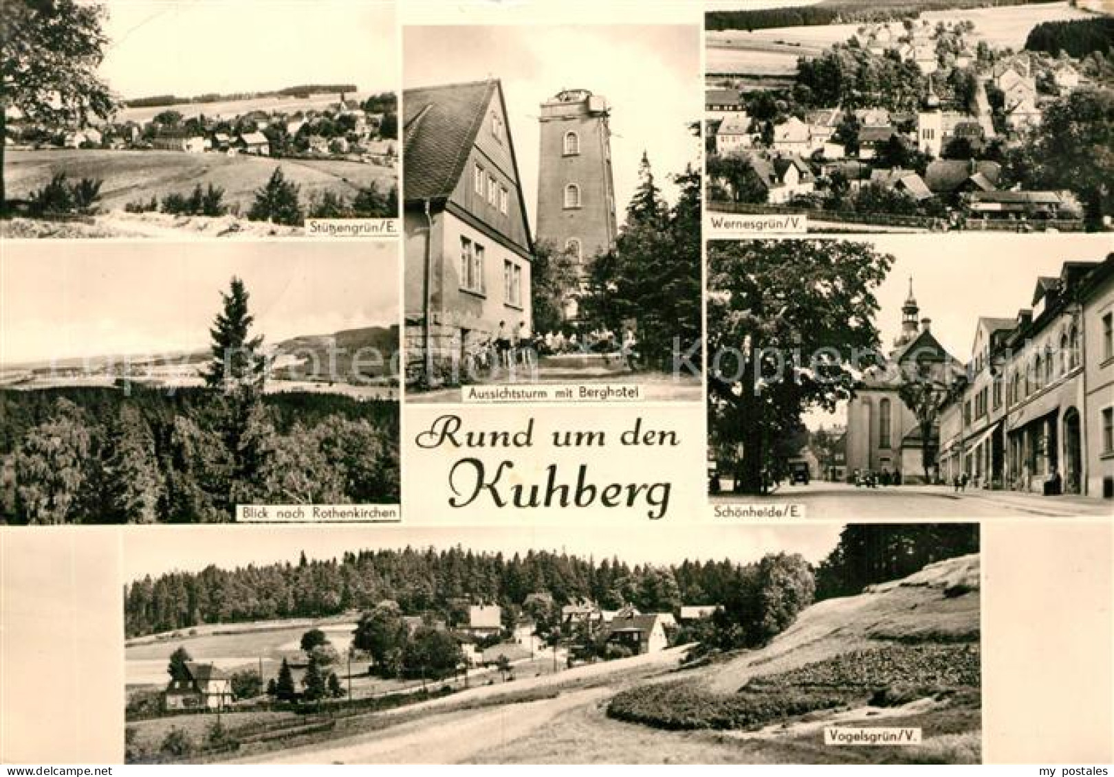Stuetzengruen Aussichtsturm Berghotel Wernesgruen Rothenkirchen Schoenheide