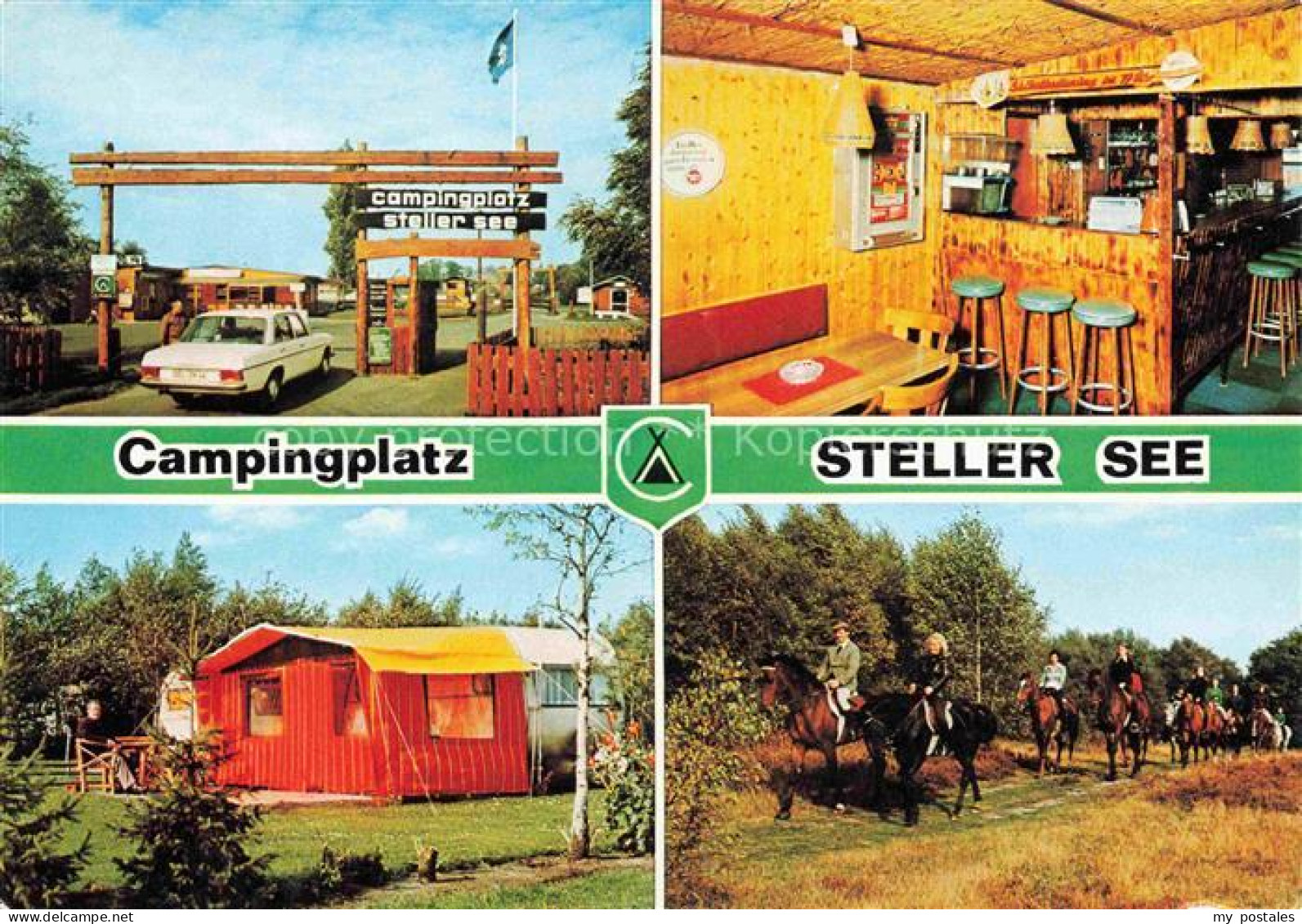 Stuhr Campingplatz-Steller-See Einfahrt Bar Mobilheim Reitgruppe Reiter See Wies